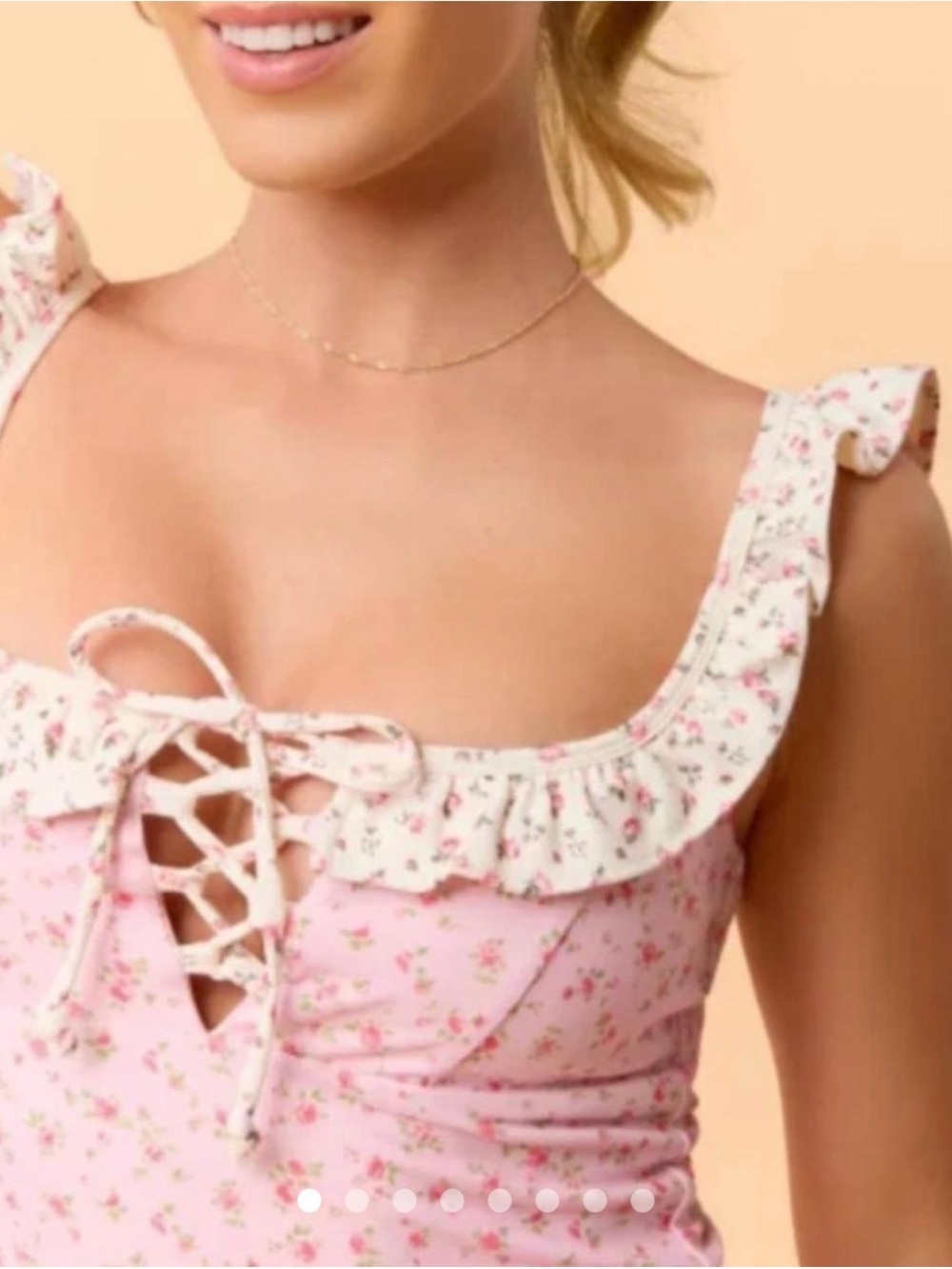 Blogilates Women's Ruffle Lace Up Tank Top - Picture 4 of 5